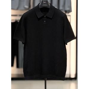 [바쏘옴므]린넨 블렌드 면 스판 카라 반팔 니트 WSZ2WT04A BK_SC