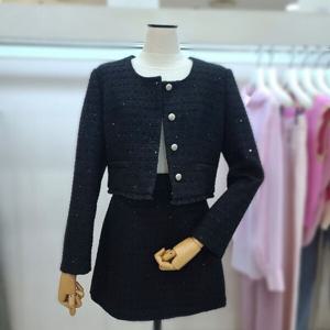 [잇미샤][잇미샤] 진주 버튼 트위드 크롭 자켓(ITP9YJK540)_DG