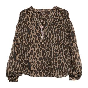 발란타인 레오파드 브이넥 블루종 셔츠 S1163 1100111