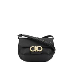 살바토레 페라가모 여성 블랙 Double Gancini 스몰 플랩 숄더백 0789848