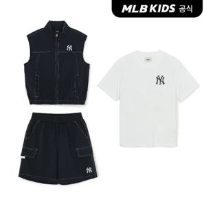 [MLB키즈 공식]26SS 스트릿 베이직 집업조끼 3 세트 NY (Black) 7AS1B0163-50BKS