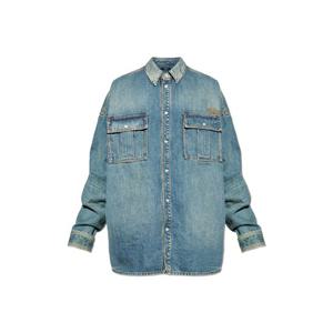 Balmain 데님 셔츠 with 로고 FH0HC155DG046EX TP573219924