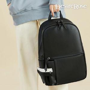 [디자이어로즈][디자이어로즈] 가죽백팩 블랙 라운드백팩 노트북
