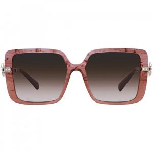 불가리 여성용 선글라스 갈색 그라데이션 보라색 그라데이션 검정 사각형 BV8243B 5511E2 56