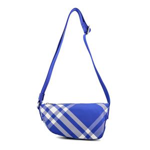 26 SS 버버리 쉴드 체크 패턴 지퍼 메신저 백 블루 8077771