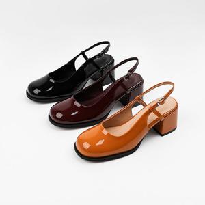 [신난다슈] 여성 구두 슬링백 힐 6cm 3종 여자 펌프스 뮬 샌들 힐 발편한 통굽 미들힐 BA263019