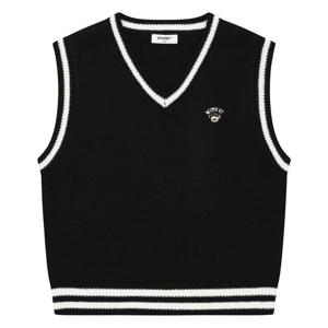 [에꼴리에]남아 라인 배색 브이넥 니트 베스트 24A3001_BK