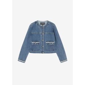 [게스]여성 트위드장식 데님자켓(YQ1D6894_MBL)