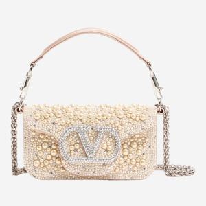 발렌티노 로코 진주 라인스톤 플랩 숄더백 8W2B0K53JMK DDY
