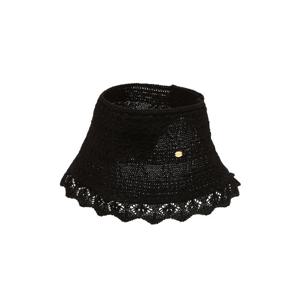 [헤지스]HIHE6E506BK_여성 블랙 로고장식 라피아 썬캡