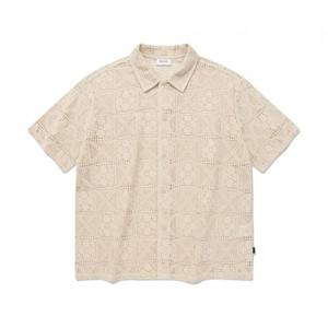 커버낫 크로셰 오픈 카라 하프 셔츠 베이지 395118