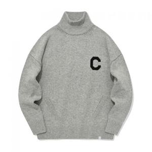 커버낫 C 로고 터틀넥 니트 멜란지 그레이 394940