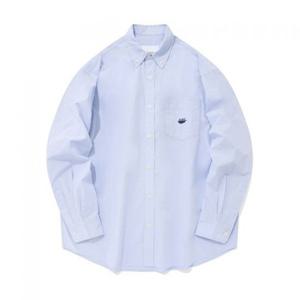 커버낫 웨일 로고 코튼 셔츠 라이트 블루 395320