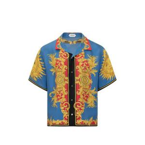 베르사체 반팔 셔츠 1A17956 1024642 5UG70 BLUE GOLD