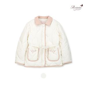 [페리미츠]플라워 배색 누빔 점퍼. 간절기 안감 퍼점퍼 P2612J06