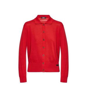 26 SS 베르사체 로고 패치 실크 코튼 폴로 가디건 1R780 10237631A12273