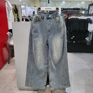 에어워크주니어 sh06 양쪽 맞주름 S/블루 와이드 데님팬츠 R261G3156A