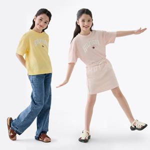 [공식][타미힐피거] 멜란지 그래픽 반팔 티셔츠 2종 택1 (T42F1KKO230GT1)