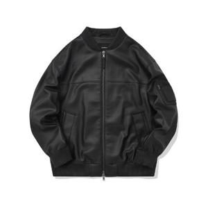 커버낫자켓 JQS CO2301JK30-BK 비건 레더 MA-1 점퍼 블랙