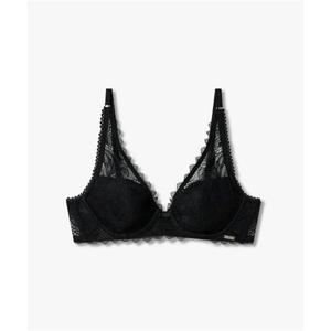 엠포리오아르마니 EMPORIO ARMANI UNDERWEAR 여성 플라워 메쉬 패디드 발코넷 브라_블랙 0826182503 2601716099 396425