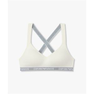 엠포리오아르마니 EMPORIO ARMANI UNDERWEAR 여성 배색 로고 패디드 트라이앵글 브라_화이트 0826181520 2601738512 396470