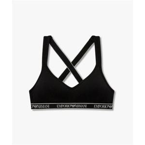 엠포리오아르마니 EMPORIO ARMANI UNDERWEAR 여성 배색 로고 패디드 트라이앵글 브라_블랙 0826181521 2601738513 396476