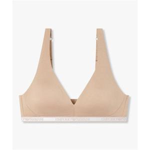 엠포리오아르마니 EMPORIO ARMANI UNDERWEAR 여성 글로시 나일론 리블 패드 브라렛_다크 베이지_0826181501 2601703721 396732