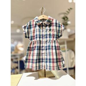 블루독베이비 10 26SS(BL)마드라스체크 반팔 드레스 (4631440001)