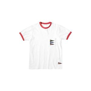 Kapital캐피탈 20 페넌트 링거 티셔츠 4 플래그 화이트 EK-1227SC