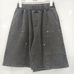 [에꼴리에][모다부평]6부 블랙 데님 쮸리 더블니 바지/26B5732BK