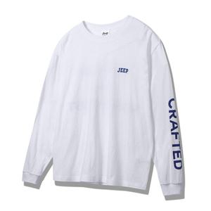 지프 소매 빅 로고 프린팅 남녀공용 긴팔 티셔츠 JP2TSU014WH