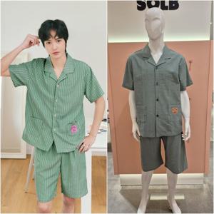 [솔브] 선염 서커 스트라이프 남성 파자마 잠옷 SPA2601M