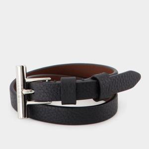 알렉산더맥퀸 텍스처드 가죽 크로스 더블 랩 팔찌 8134721AAUG