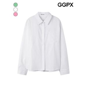 [GGPX]사이드 트임 린넨 솔리드 셔츠 (GQ3SH027F)