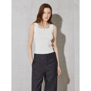 [아이잗컬렉션(피)]리브드 스퀘어넥 슬리브리스 탑 CS4A1PO311