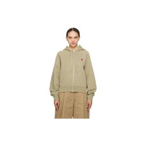 26 SS 아미 파리스 여성 카키 아미 드 꾀흐 후드티 241482F097011