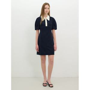 [올리브데올리브] 라운드 배색 카라 미니 원피스(OW5XO416)