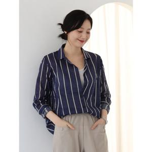 [웬디즈갤러리]크래커 줄지 셔츠 /여성 여름 블라우스 USH102