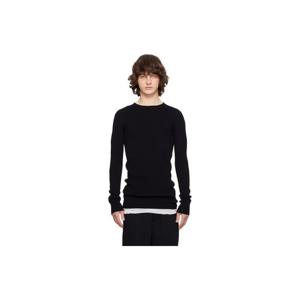 릭오웬스 티셔츠 블랙 템플 골지 라운드넥 스웨터 261232M201016