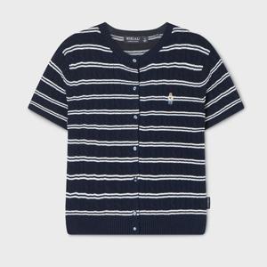 [후아유] Steve R-neck Cable ShortSleeve Cardigan WHCKG2412F