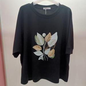 Latium HC06 품편한 비즈트리 라운드 5부반팔 데일리 티셔츠 T2623ts03B