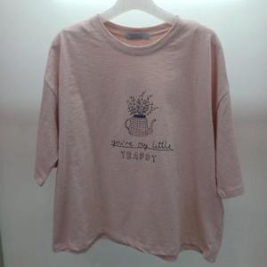 Latium HC06 국내생산 면100 세미크롭 꽃병 7부 면티 T2621ts04P