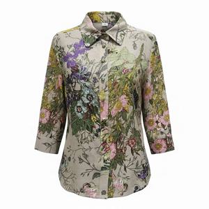 [비꼴리끄(여성)]린넨 프린트 셔츠 블라우스 B252WB2032