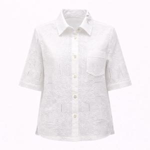 [비꼴리끄(여성)]린넨 자수 원단 셔츠 블라우스 B262WB1070