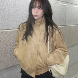 플라스틱아일랜드  (PS2WZ382) 스웨이드 봄버 자켓