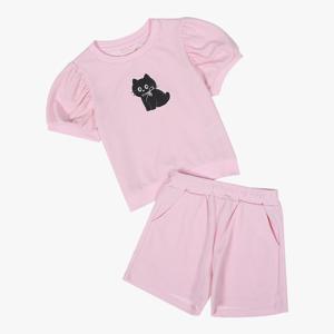 [로엠걸즈(아동)]와플 퍼프 반바지 상하세트 RGSM2638C