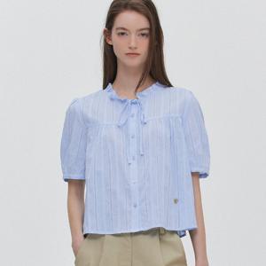 [마리끌레르] [정가79,000원] 레이스 넥셔링 리본 블라우스(MAGBBL04MSB)