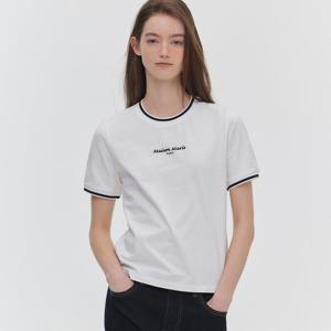 [마리끌레르] [정가49,000원] 메종 트랙 라운드 반팔 티셔츠(MAGBTS17MWH)