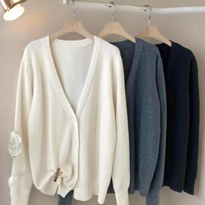 [다잇템]여성 롱 스웨터 비스코스 V넥 가디건 (31622894A)