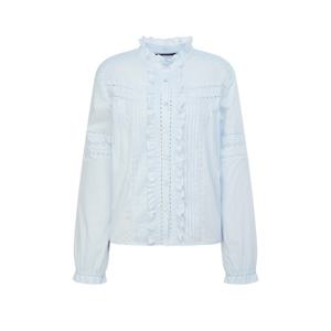 질스튜어트 뉴욕 여성 26SS 블루 프릴장식 코튼 긴팔블라우스 JSBL6B250B1